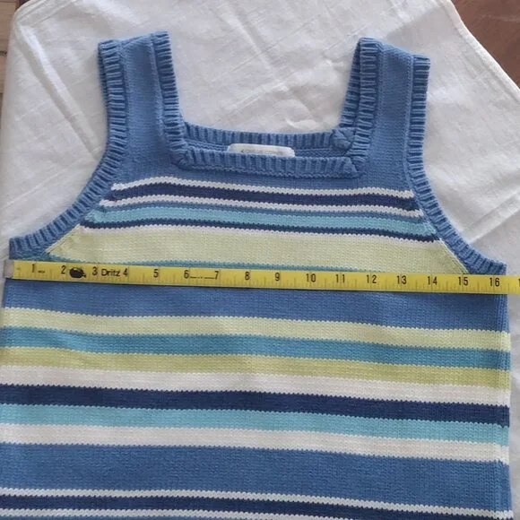 Square Neck Striped Sleeveless Sweater - Picture 12 of 13